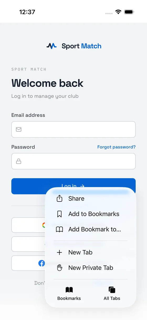 Screenshot: Tap Share.